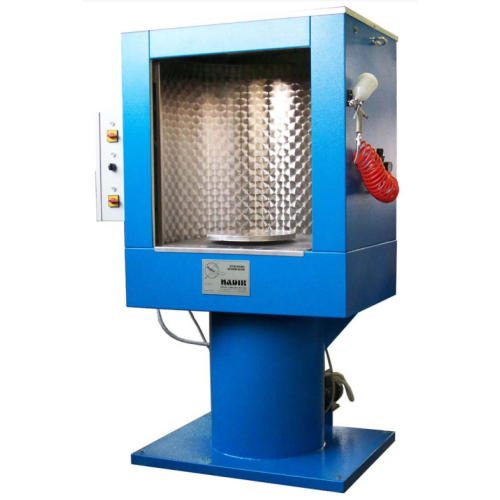 Spraying Box With Water Veil Screen